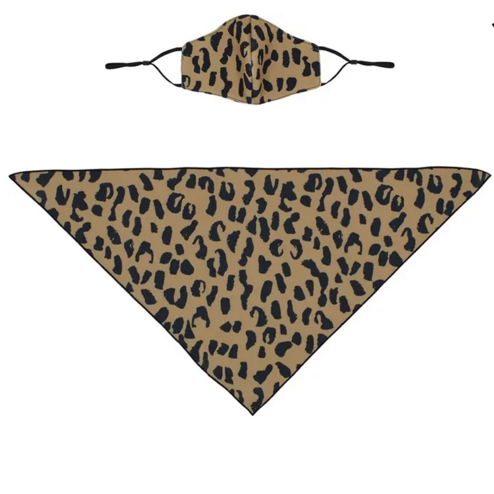 Abstract Leopard Face Mask & Pet Bandana Set